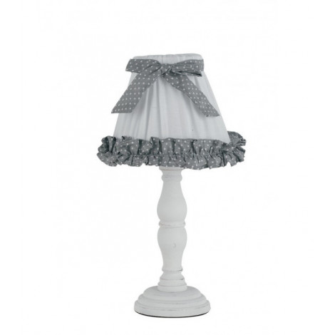 Lampe de table Candy 1 ampoule Bois,coton Bois|Lampes à poser|Luminaire Center