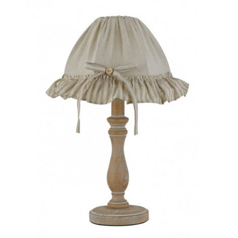 Lampe de table Cherry 1 ampoule Bois,coton Bois|Lampes à poser|Luminaire Center