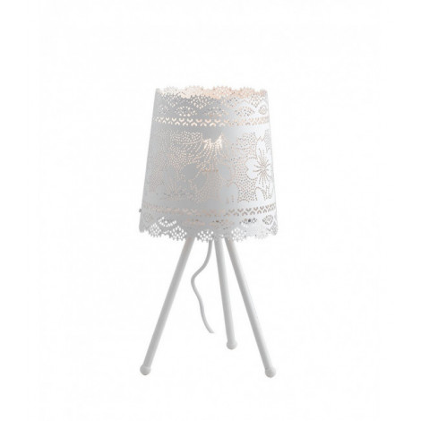 Lampe de table Cluny 1 ampoule Métal blanc|Lampes à poser|Luminaire Center