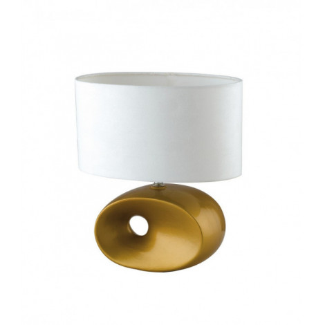 Lampde de table Eolo 1 ampoule Tissu,céramique Or|Lampes à poser|Luminaire Center