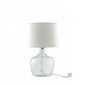 Lampe de table Hendrix 1 ampoule Verre,Tissu blanc|Lampes à poser|Luminaire Center