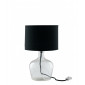 Lampe de table Hendrix 1 ampoule Verre,Tissu Noir|Lampes à poser|Luminaire Center