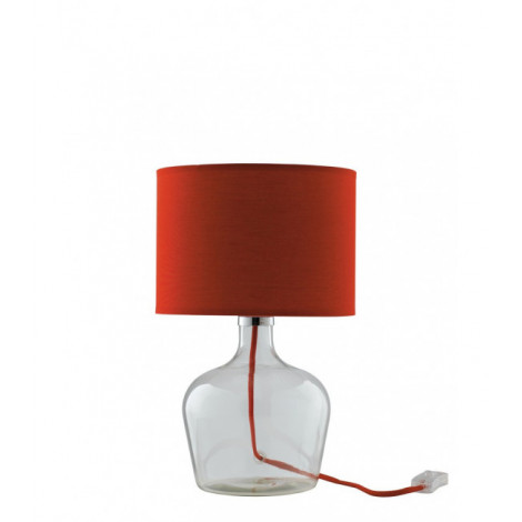 Lampe de table Hendrix 1 ampoule Verre,Tissu Rouge|Lampes à poser|Luminaire Center