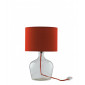 Lampe de table Hendrix 1 ampoule Verre,Tissu Rouge|Lampes à poser|Luminaire Center