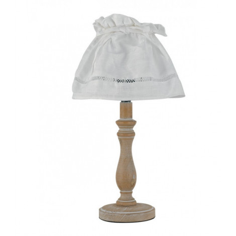 Lampe de table Lullaby 1 ampoule Bois,coton Bois|Lampes à poser|Luminaire Center