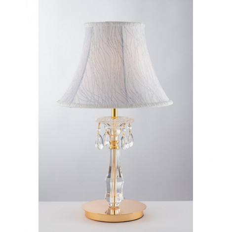 Lampe de table Monet 1 ampoule Verre,cristal,Tissu Or|Lampes à poser|Luminaire Center