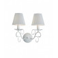 Lampe avec abat jour Perla 2 ampoules Cristal,métal,K9 blanc|Lampes à poser|Luminaire Center