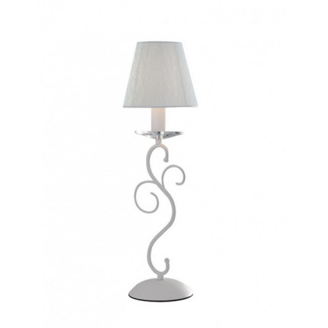 Lampe de table Perla 1 ampoule Cristal,métal,K9 blanc|Lampes à poser|Luminaire Center