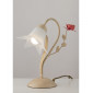 Lampe Design Rose 1 ampoule Métal,diffuseur Verre Ivoire|Lampes à poser|Luminaire Center