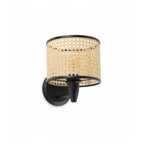 Lampe avec abat jour Mambo Corps Acier,Ratan 23 Cm|Lampes à poser|Luminaire Center