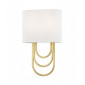 Lampe avec abat jour Farah Acier Laiton 2 ampoules 34,3cm|Lampes à poser|Luminaire Center