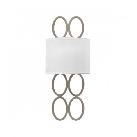 Lampe avec abat jour Jules Lin blanc,acier Nickel brossé 2 ampoules 51,5cm|Lampes à poser|Luminaire Center