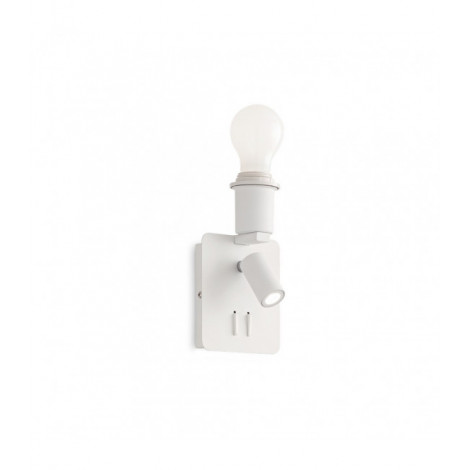Lampe avec abat jour Gea Métal blanc 2 ampoules 19,5cm|Lampes à poser|Luminaire Center