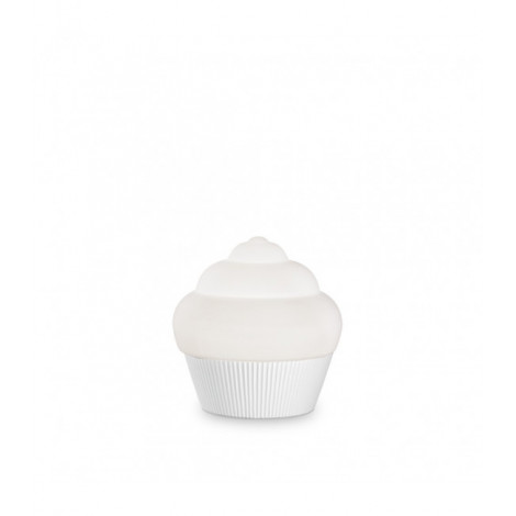 Lampe de table Cupcake Résine blanc 1 ampoule 21cm|Lampes à poser|Luminaire Center
