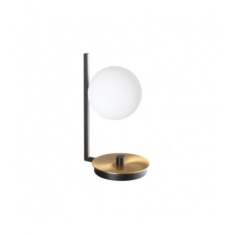 Lampe de table globe Birds Verre,métal Noir,laiton 1 ampoule 26,5cm|Lampes à poser|Luminaire Center