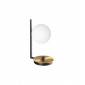 Lampe de table globe Birds Verre,métal Noir,laiton 1 ampoule 26,5cm|Lampes à poser|Luminaire Center