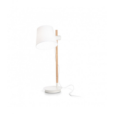 Lampe de table Axel Bois,tissu blanc 1 ampoule 66cm|Lampes à poser|Luminaire Center