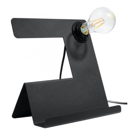 Lampe de table Incline Acier Noir 1 ampoule 24cm|Lampes à poser|Luminaire Center