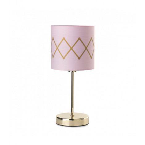 Lampe de table ROSITA Métal,Tissu Rose|Lampes à poser|Luminaire Center
