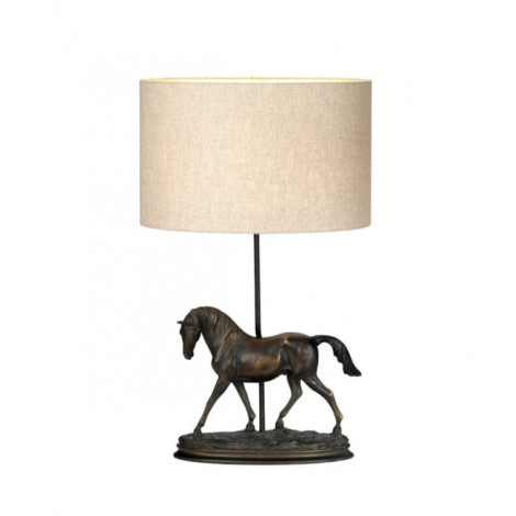 Lampe de table Spirit Résine,toile de jute Patine Bronze|Lampes à poser|Luminaire Center
