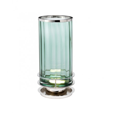 Lampe de table Arno Verre,Acier Nickel poli, verrerie verte|Lampes à poser|Luminaire Center