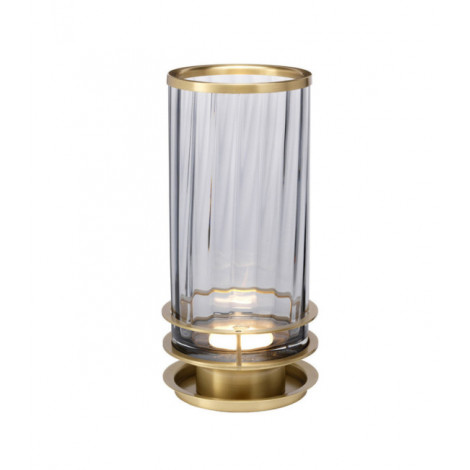 Lampe de table Arno Verre,Acier Laiton vieilli, verrerie fumée|Lampes à poser|Luminaire Center