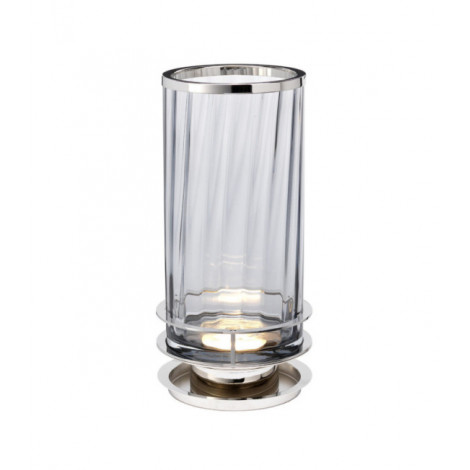 Lampe de table Arno Verre,Acier Nickel poli, verrerie fumée|Lampes à poser|Luminaire Center