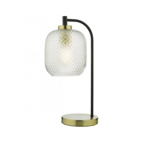 Lampe de table Tehya Noir mat, verre texturé|Lampes à poser|Luminaire Center
