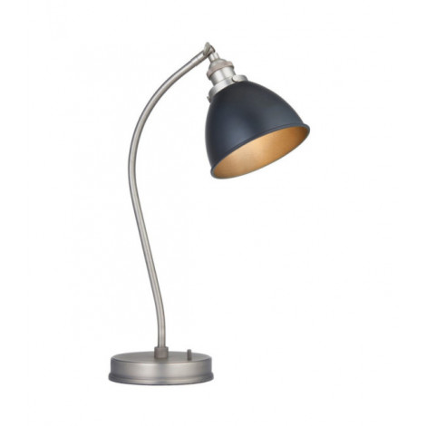 Lampe de table Franklin Acier Peinture noire mate, étain vieilli|Lampes à poser|Luminaire Center