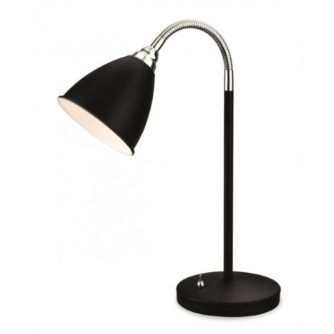 Lampe de table Bari Noir avec Chrome|Lampes à poser|Luminaire Center