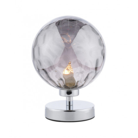 Lampe de table Esben Chrome poli, verre fumé|Lampes à poser|Luminaire Center