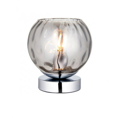 Lampe de table Dimple Verre,Acier Chrome, verre miroir fumé|Lampes à poser|Luminaire Center