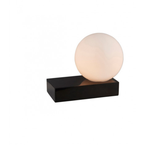 Lampe de table Zeus Marbre,verre Marbre noir et verre opale brillant|Lampes à poser|Luminaire Center