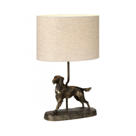Lampe de table Rufus Résine,toile de jute Patine Bronze|Lampes à poser|Luminaire Center