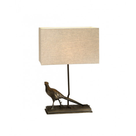 Lampe de table Halkirk Résine,toile de jute Patine Bronze|Lampes à poser|Luminaire Center