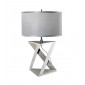 Lampe de table Aegeus Acier Blanc, nickel poli|Lampes à poser|Luminaire Center