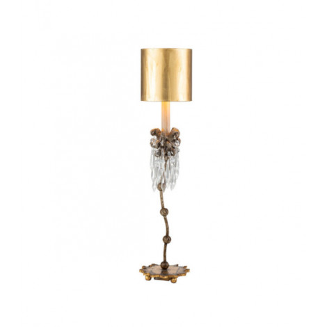 Lampe de table Venetian Acier Beige Patiné & Doré|Lampes à poser|Luminaire Center
