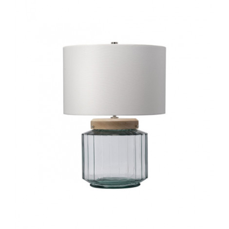 Lampe de table Luga Verre Ferronnerie Nickel Poli - Verrerie Transparente|Lampes à poser|Luminaire Center