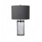 Lampe de table Reno Verre,Acier,Faux Soie Nickel poli, verrerie fumée|Lampes à poser|Luminaire Center