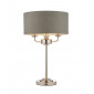 Lampe de table Highclere Acier,Tissu Nickel brillant, tissu anthracite|Lampes à poser|Luminaire Center