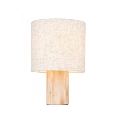 Lampe de table Durban Bois,Tissu Lin naturel, bois d'eucalyptus naturel|Lampes à poser|Luminaire Center