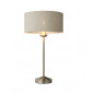 Lampe de table Highclere Acier,Tissu Lin naturel, plaque chromée brossée|Lampes à poser|Luminaire Center