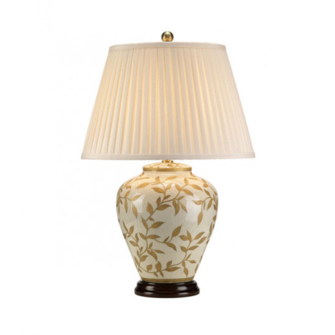 Lampe de table Leaves Porcelaine Marron,Or|Lampes à poser|Luminaire Center