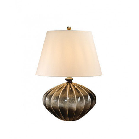 Lampe de table Rib Porcelaine Marron, Noir|Lampes à poser|Luminaire Center