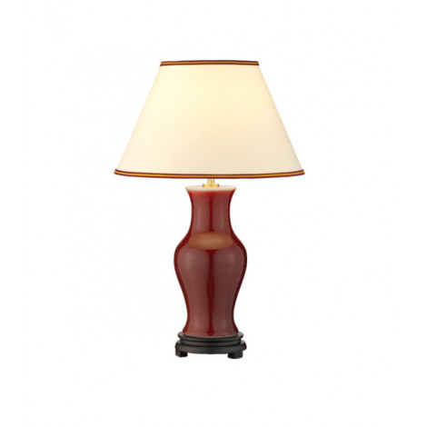 Lampe de table Oxblood Abat-jour à base de porcelaine,de bois, Sang de bœuf|Lampes à poser|Luminaire Center