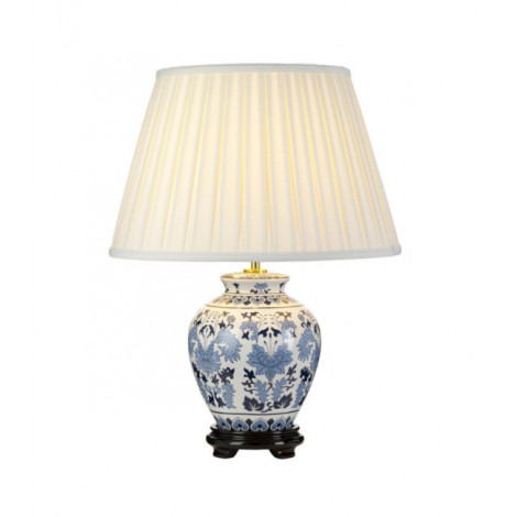 Lampe de table Linyi Céramique Bleu et Blanc|Lampes à poser|Luminaire Center