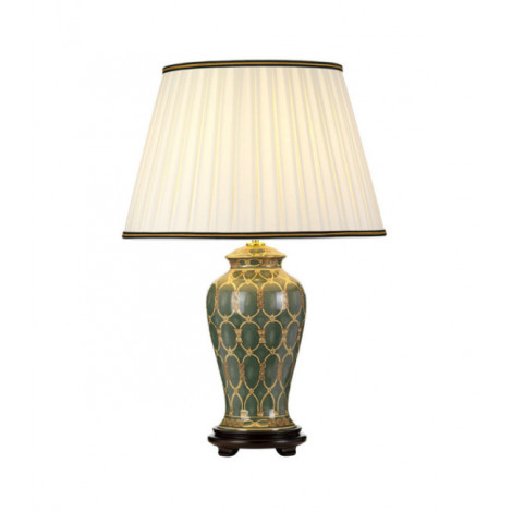 Lampe de table Sashi Céramique Vert avec or et marron|Lampes à poser|Luminaire Center