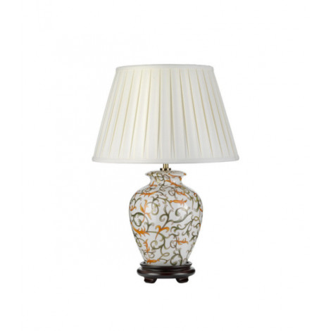 Lampe de table Soling Céramique Crème à l'Orange et au Vert|Lampes à poser|Luminaire Center