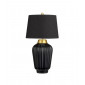 Lampe de table Bexley Acier,Céramique,Faux Soie Noir,Laiton brossé|Lampes à poser|Luminaire Center