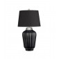 Lampe de table Bexley Acier,Céramique,Faux Soie Noir, nickel poli|Lampes à poser|Luminaire Center